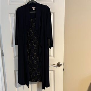 Elegant Black Lace Dress with Jacket